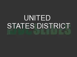 UNITED STATES DISTRICT