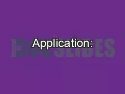Application: