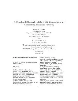 ACompleteBibliographyoftheACMTransactionsonComputingEducation(TOCE)Nel