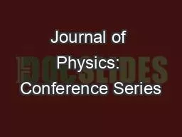 Journal of Physics: Conference Series