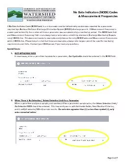 No Data Indicators (NODI) Codes