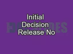 Initial Decision Release No