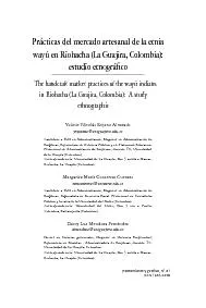 Prácticas del mercado artesanal de la etnia wayú en Riohacha (La Gua