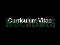 Curriculum Vitae