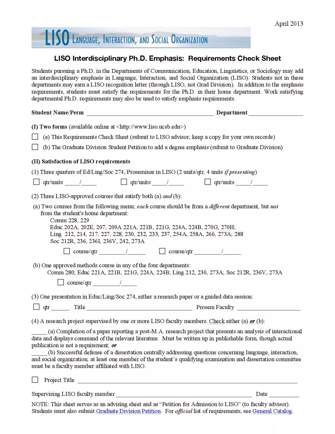 PDF-(1) Three quarters of Ed/Ling/Soc 274, Proseminar in LISO (2 units/qtr