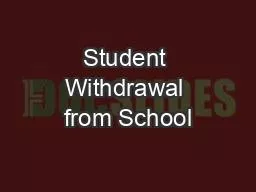 Student Withdrawal from School