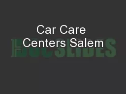 Car Care Centers Salem