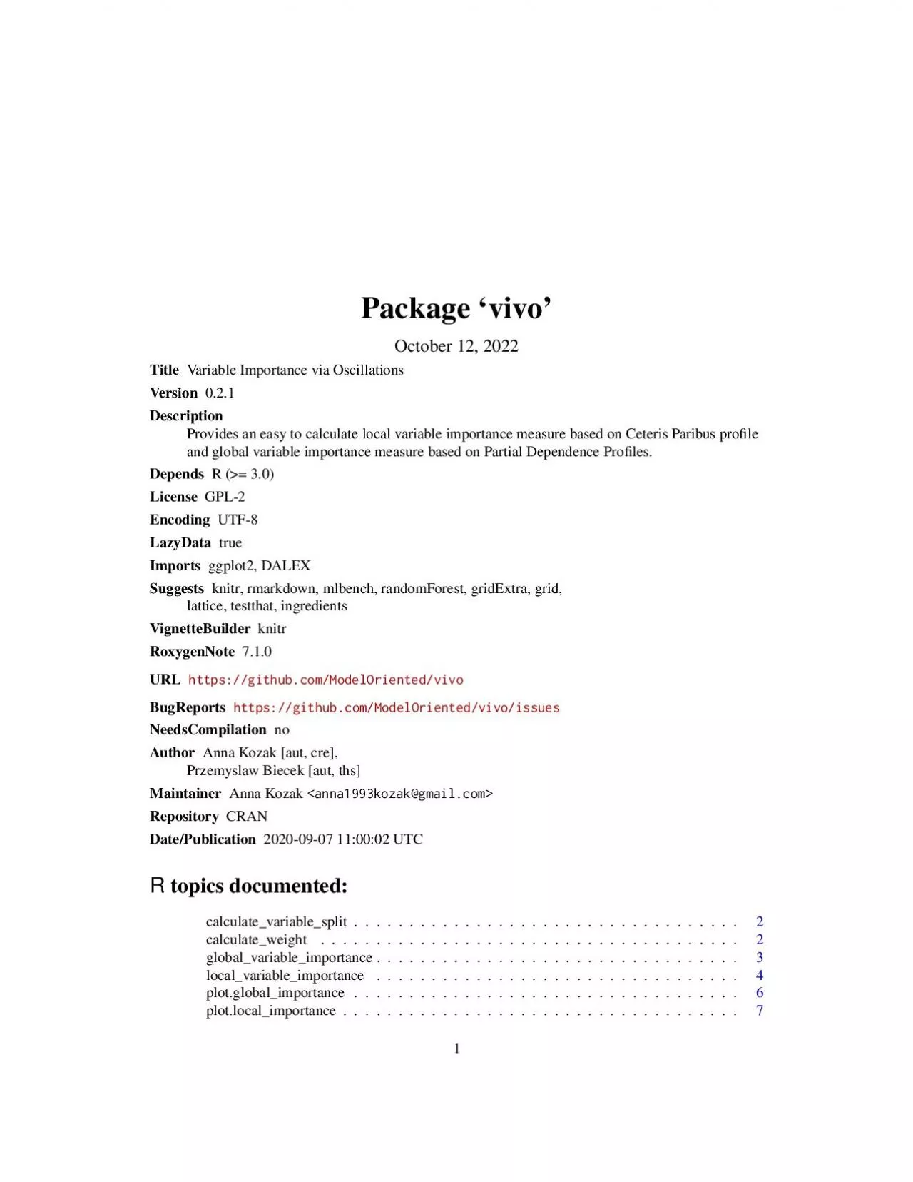 PDF-Package`vivo'September7,2020TitleVariableImportanceviaOscillationsVers