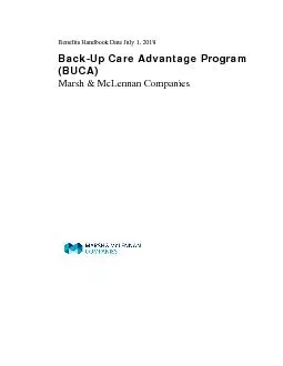 Benefits Handbook Date July 1, 2018 Back-Up Care Advantage Program (BU