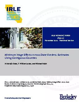 PDF-MINIMUMWAGEEFFECTSACROSSSTATEBORDERS:ESTIMATESUSINGCONTIGUOUSCOUNTIESA