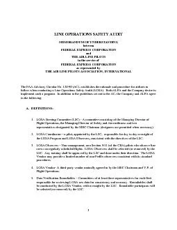 LINE OPERATIONS SAFETY AUDIT  MEMORANDUM OF UNDERSTANDING FEDERAL EXPR