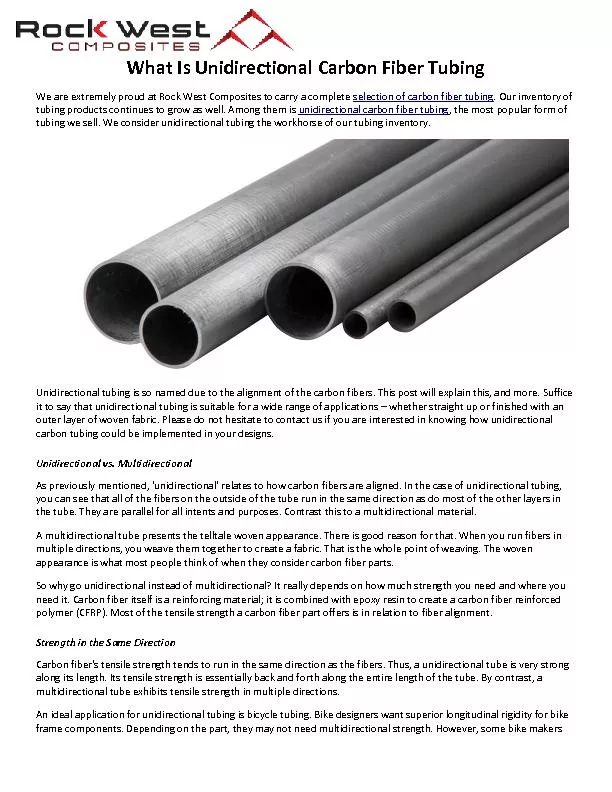 What Is Unidirectional Carbon Fiber Tubing