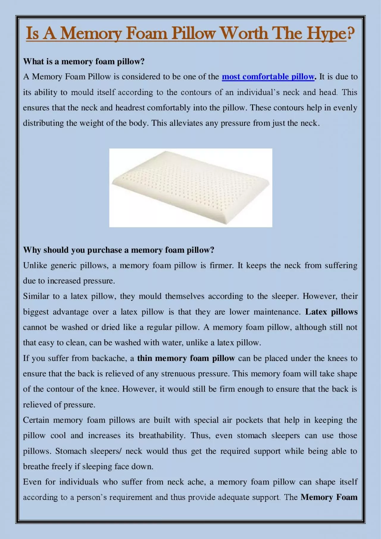 PDF-Is A Memory Foam Pillow Worth The Hype?