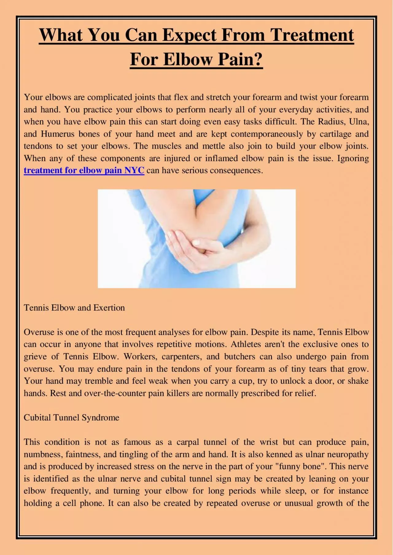 PDF-What You Can Expect From Treatment For Elbow Pain?