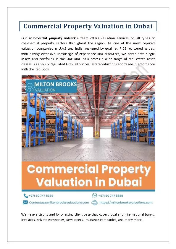 Commercial Property Valuation in Dubai