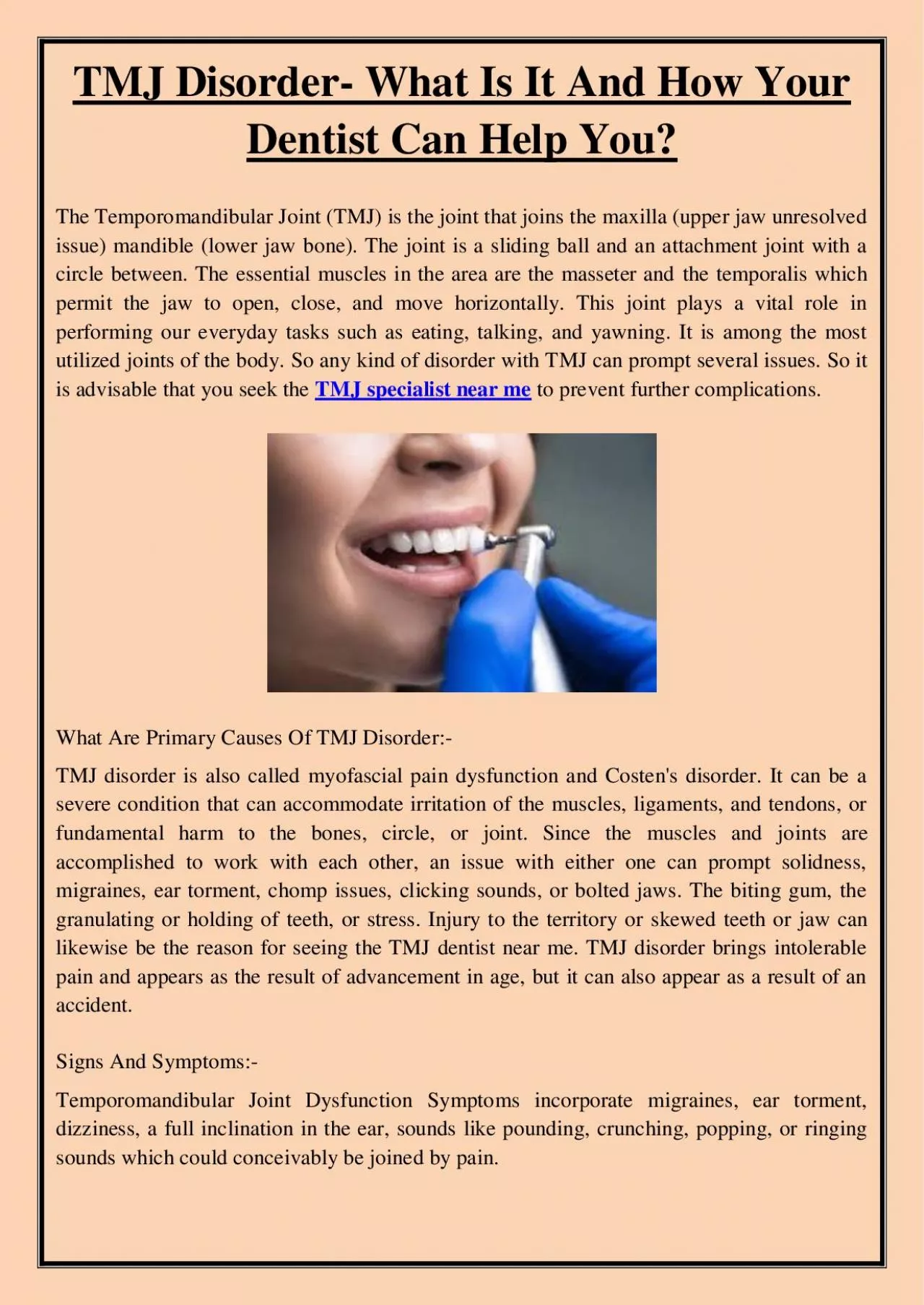 PDF-TMJ Disorder- What Is It And How Your Dentist Can Help You?