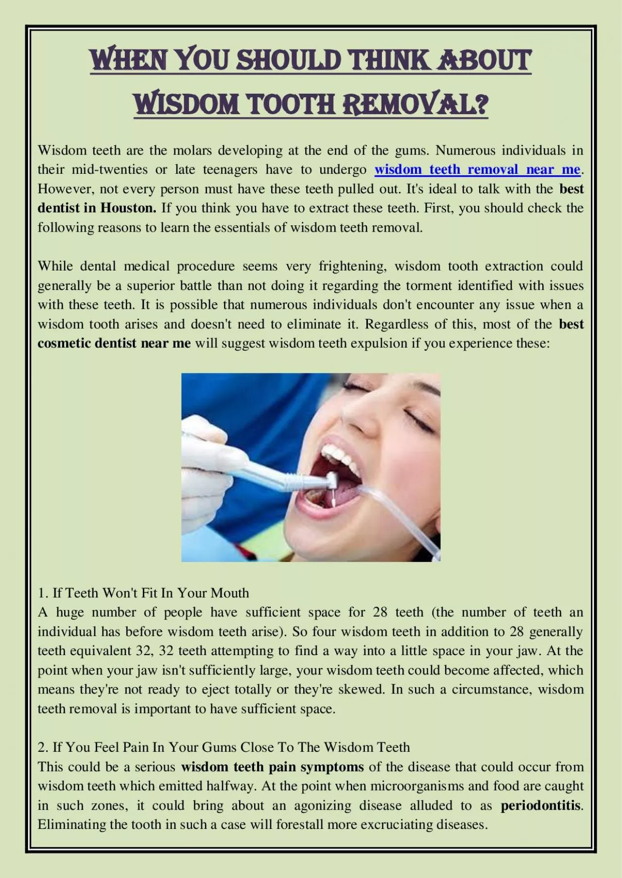 PDF-When You Should Think About Wisdom Tooth Removal?