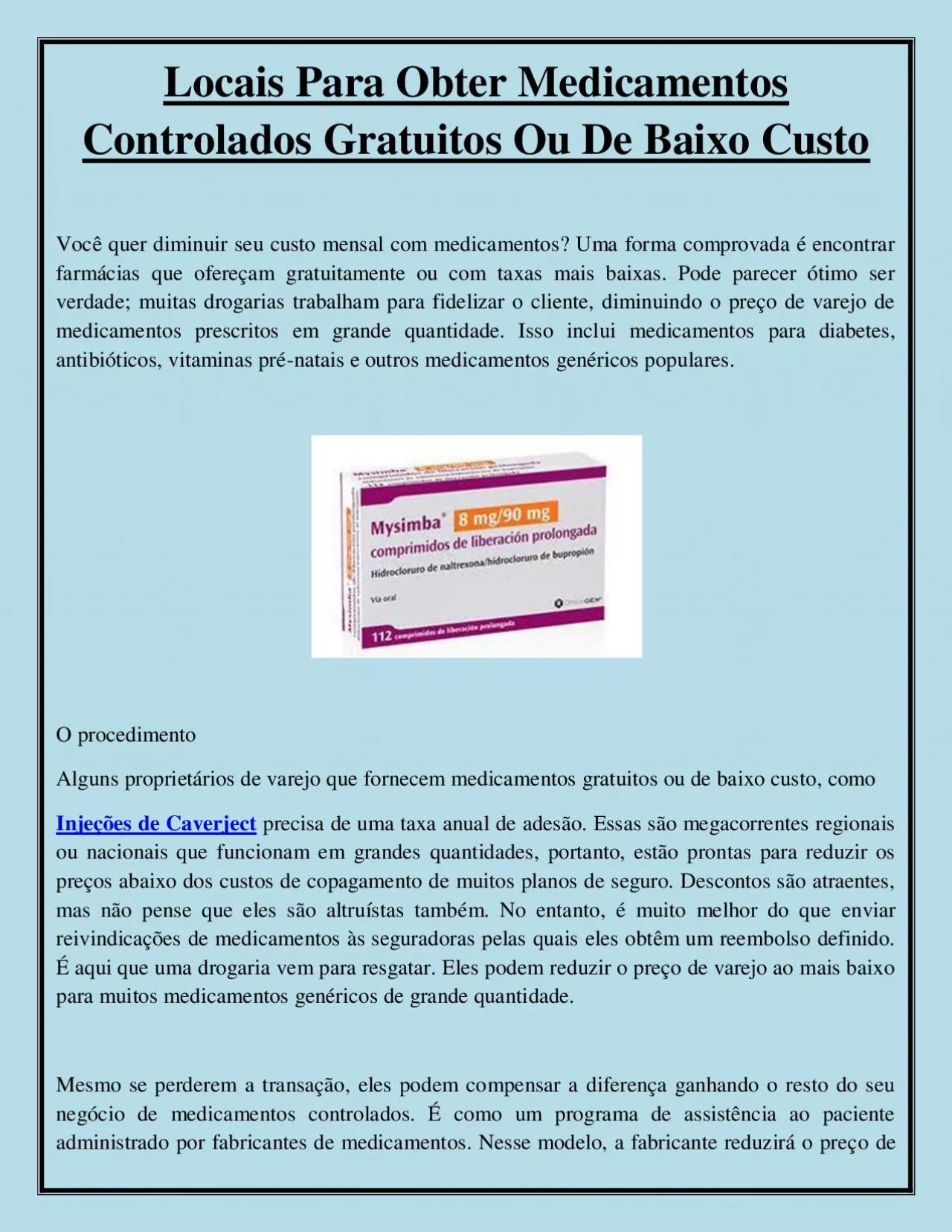 PDF-Locais Para Obter Medicamentos Controlados Gratuitos Ou De Baixo Custo