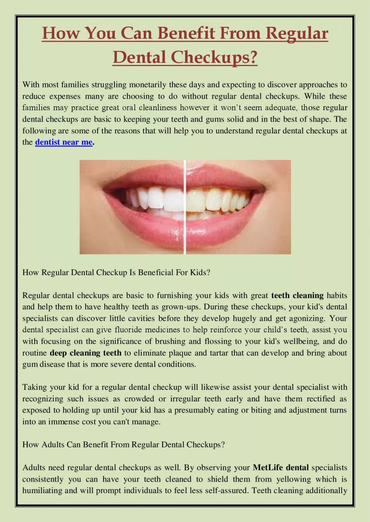 PDF-How You Can Benefit From Regular Dental Checkups?