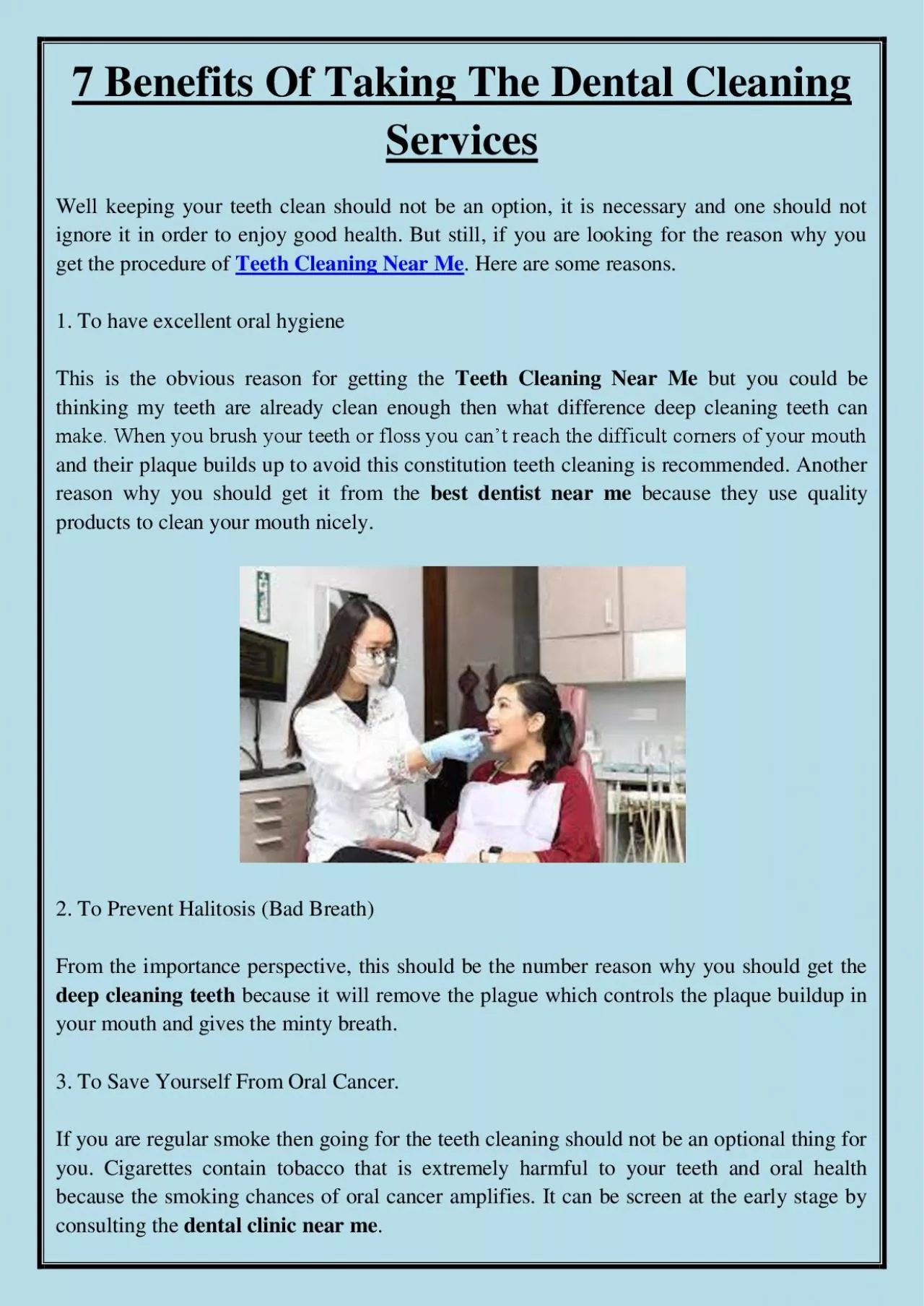 PDF-7 Benefits Of Taking The Dental Cleaning Services