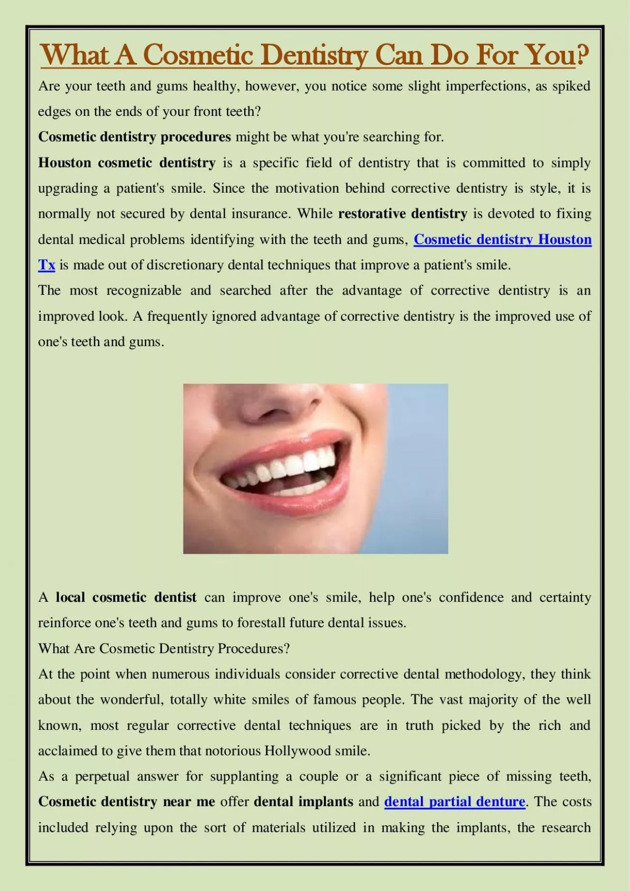 PDF-What A Cosmetic Dentistry Can Do For You?