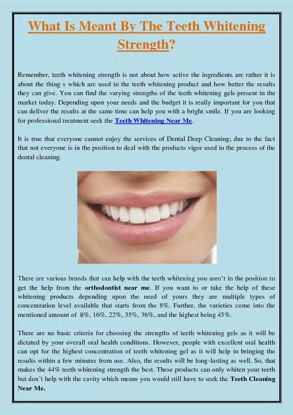 What Is Meant By The Teeth Whitening Strength?