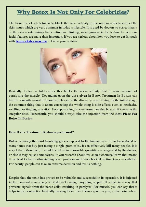 Why Botox Is Not Only For Celebrities?