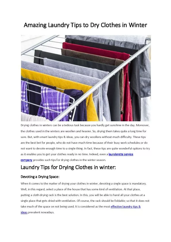 Amazing Laundry Tips to Dry Clothes in Winter - Hello Laundry