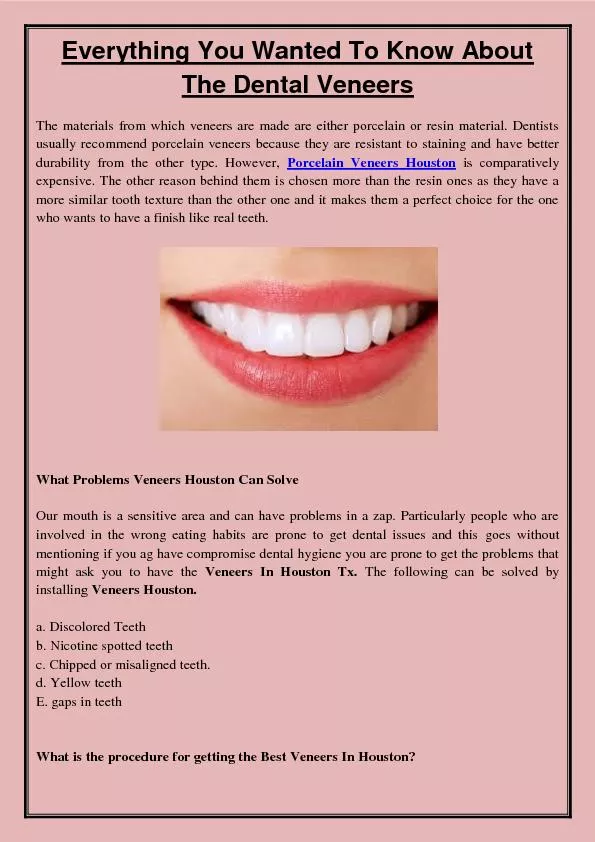 Everything You Wanted To Know About The Dental Veneers