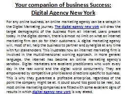 Your companion of business Success: Digital Agency New York