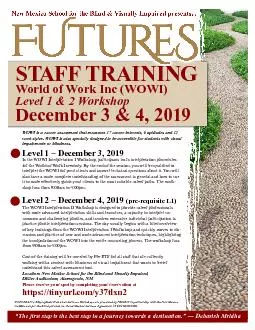 FUTURES Pre-Employment Transition Services Workshops are presented by
