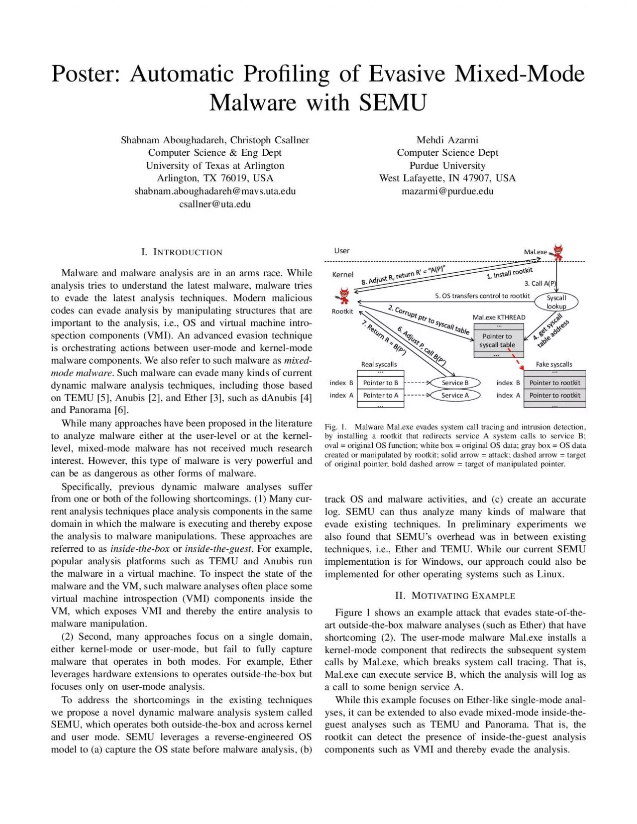 PDF-Poster:AutomaticProlingofEvasiveMixed-ModeMalwarewithSEMUShabnamAb