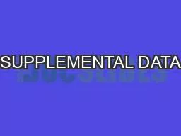 SUPPLEMENTAL DATA