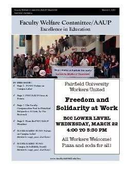 !Page 4: From the FWC/AAUP President !FLYER INSERT: FUWU Forum on Camp