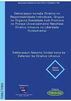 Deklarasaun konaba Direitus no Responsabilidade Individuais, Grupus no