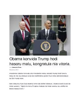 9 Novembru hodi kongratula Trump nia vitoria iha kampa