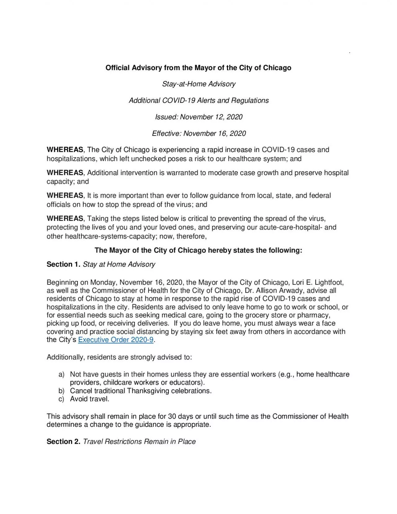 PDF-Official Advisory from the Mayor of the City of Chicago