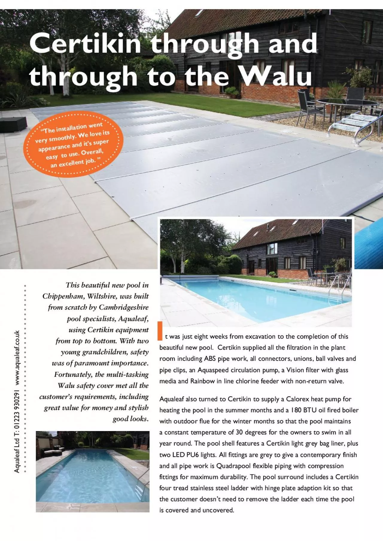 PDF-Wahey the Walu!Adorning the pool is a Walu. Aqualeaf Director, Paul Ca