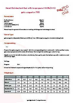 Hand Disinfectant Gel with Isopropanol 100% (V/V)