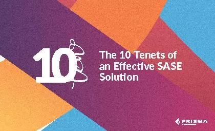 The 10 Tenets of an E�ec�ve SASE Solu�