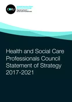 Health and Social Care Professionals CouncilStatement of Strategy 2017