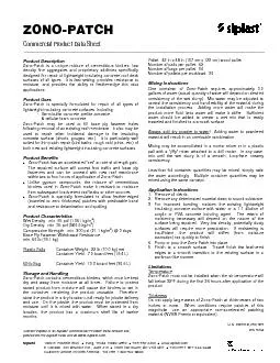 = ZONO-PATCHCommercial Product Data Sheet