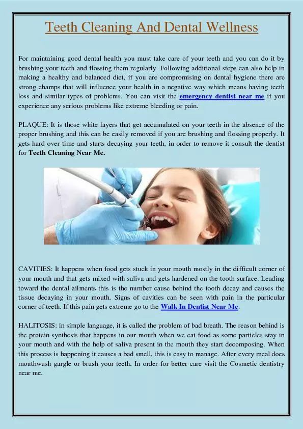 Teeth Cleaning And Dental Wellness