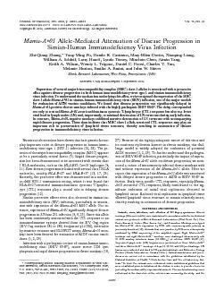 ProgressioninSimian-HumanImmunodeciencyVirusInfectionZhi-QiangZhang,*