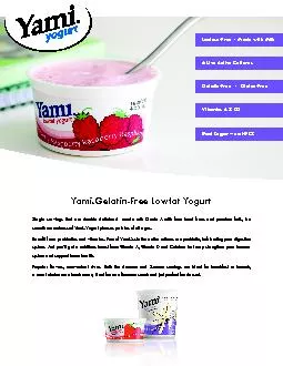 Yami Gelatin-Free Lowfat YogurtSingle servings that are double delicio