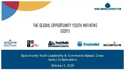 Opportunity Youth Leadership & CommunityBased, CrossSector Collaborati