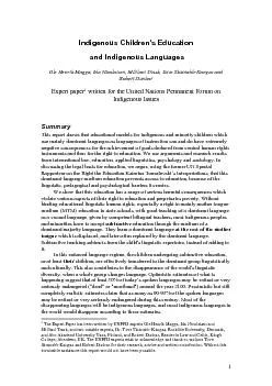 1 The Expert Paper has been written by UNPFII experts Ole Henrik Magga