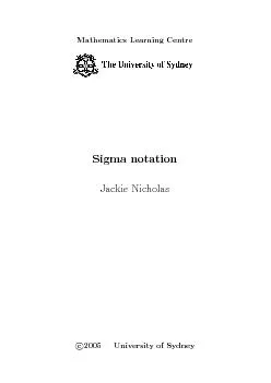 MathematicsLearningCentreSigmanotationJackieNicholas2005UniversityofSy