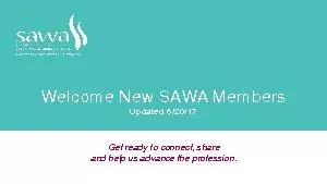 Welcome New SAWA MembersUpdated 6/20/17