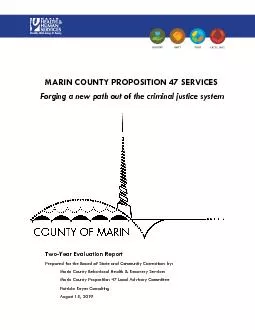 MARIN COUNTY PROPOSITION 47 SERVICES